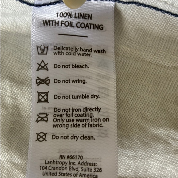 Blue metallic linen culottes - Picture 3 of 5